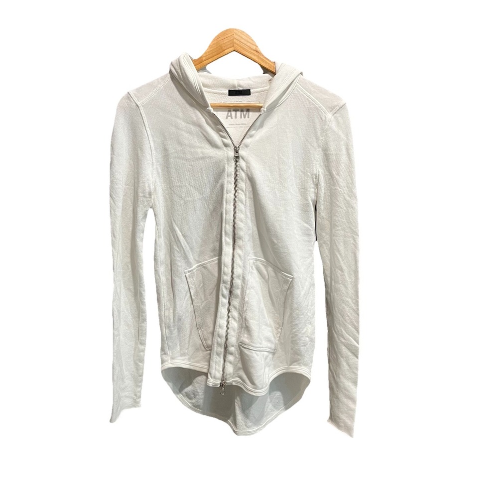 ATM Anthony Thomas Melillo‎ White French Terry Zip-Up Women's Hoodie Size S